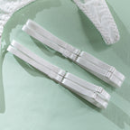 Shelliy Bridal White Lace Balconette 5-Piece Garter Set