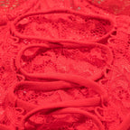 Shelliy Midnight Lace-Up Lace 3-Piece Garter & Thong Set