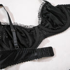 Shelliy Coquette Ruffled-Scallop Sheer Mesh 2-Piece Lingerie Set