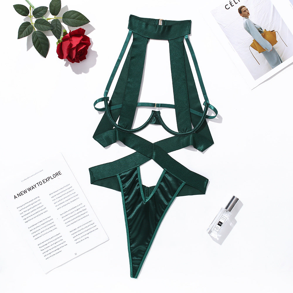 Shelliy Midnight Luxe Crisscross Cage Bodysuit