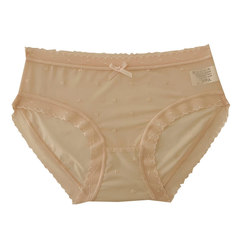 Beige Shelliy Brief Laid Flat On White Background — Flat-lay