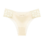 Shelliy Lace-Trim Ice-Silk Brief - Bare