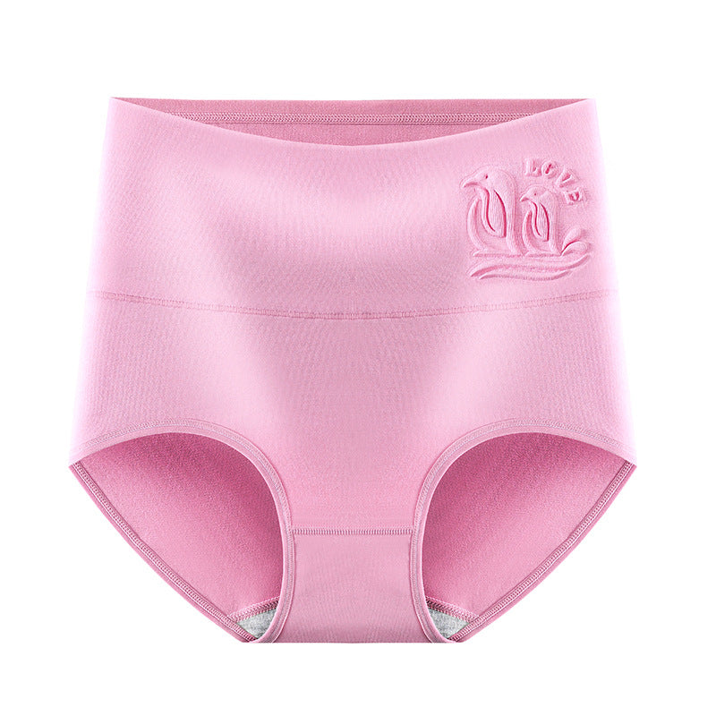 Pink Shelliy Printed Cotton Brief Front — Mid-Rise