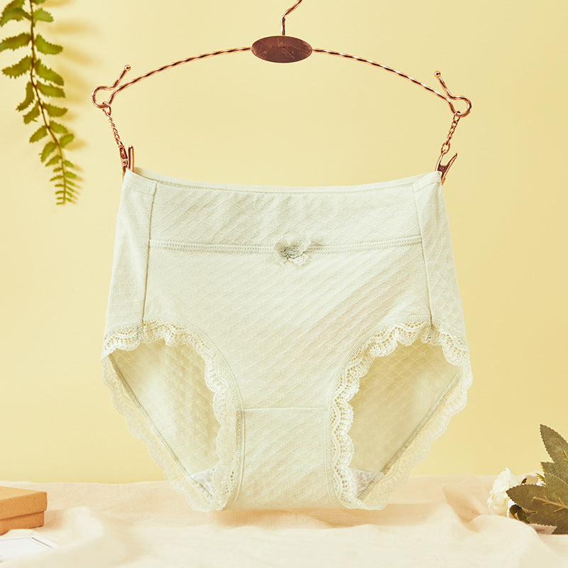 Green Shelliy Jacquard Cotton Brief Front on hanger — Cotton-Gusset