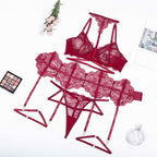 Shelliy Midnight Luxe Lash-Lace Garter 5-Piece Set