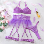 Lavender Shelliy Dark Romance Tulle Tutu Sheer 4-Piece Set — Shelliy Official