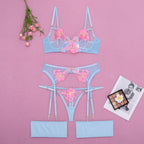 Shelliy Romantic Embroidered Garter 4-Piece Set
