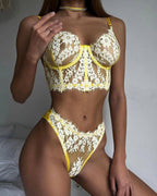 Shelliy Coquette Lace Boned Cami Corset Set