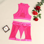 Shelliy Midnight Luxe Sheer Halter 3-Piece Set