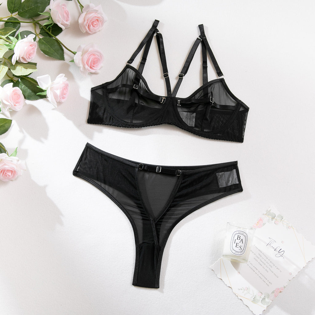 Black Shelliy Dark Romance Sheer Cutout Harness Set — Shelliy Official