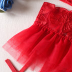 Shelliy Coquette Embroidered Ruffle 3-Piece Garter & Thong Set