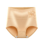 Light Apricot Shelliy Printed Cotton Brief Front — Mid-Rise