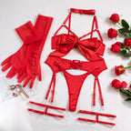 Red Shelliy Dark Romance Cutout Bondage Glove Set — Shelliy Official