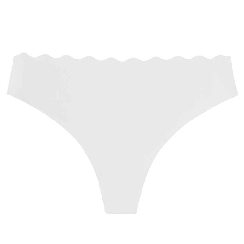 White Shelliy Seamless Scalloped Low-Rise Brief — Shelliy Official