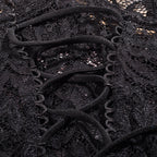 Shelliy Midnight Lace-Up Lace 3-Piece Garter & Thong Set