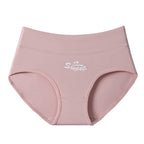 Solid Pink with 'Sweet' Wordmark Shelliy Coquette Printed High-Waist Cotton Brief Front flat lay — Printed
