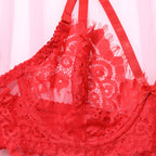Shelliy Midnight Luxe Eyelash Lace Garter 4-Piece Set