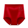 Red Shelliy Printed Cotton Brief Front — Mid-Rise