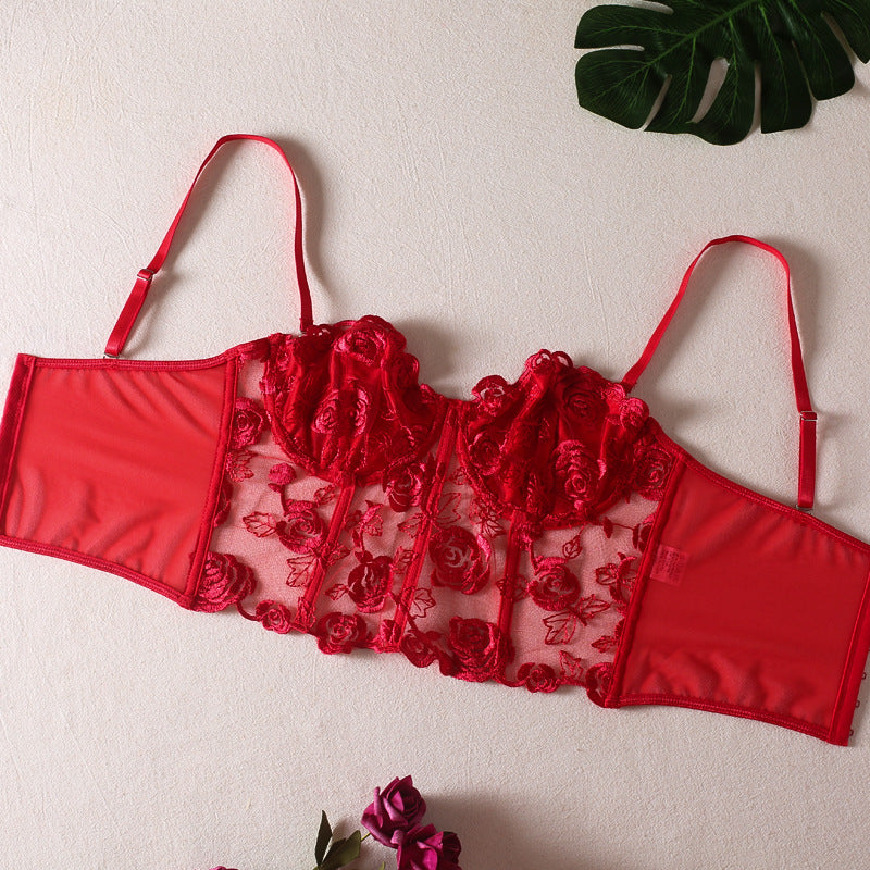 Shelliy French Boned Rose Bra
