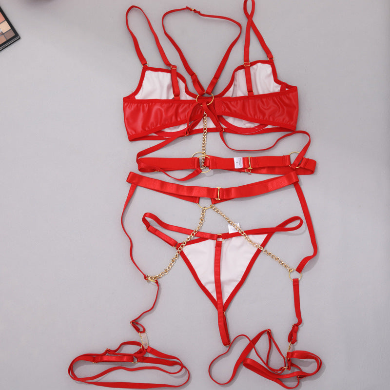 Shelliy Dark Romance Leather Harness Garter Thong Set