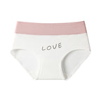LOVE Letter Print Shelliy Coquette Printed High-Waist Cotton Brief Front flat lay — Printed