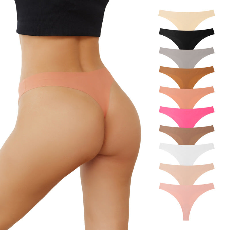 Shelliy Minimalist Ice-Silk T-Back Thong