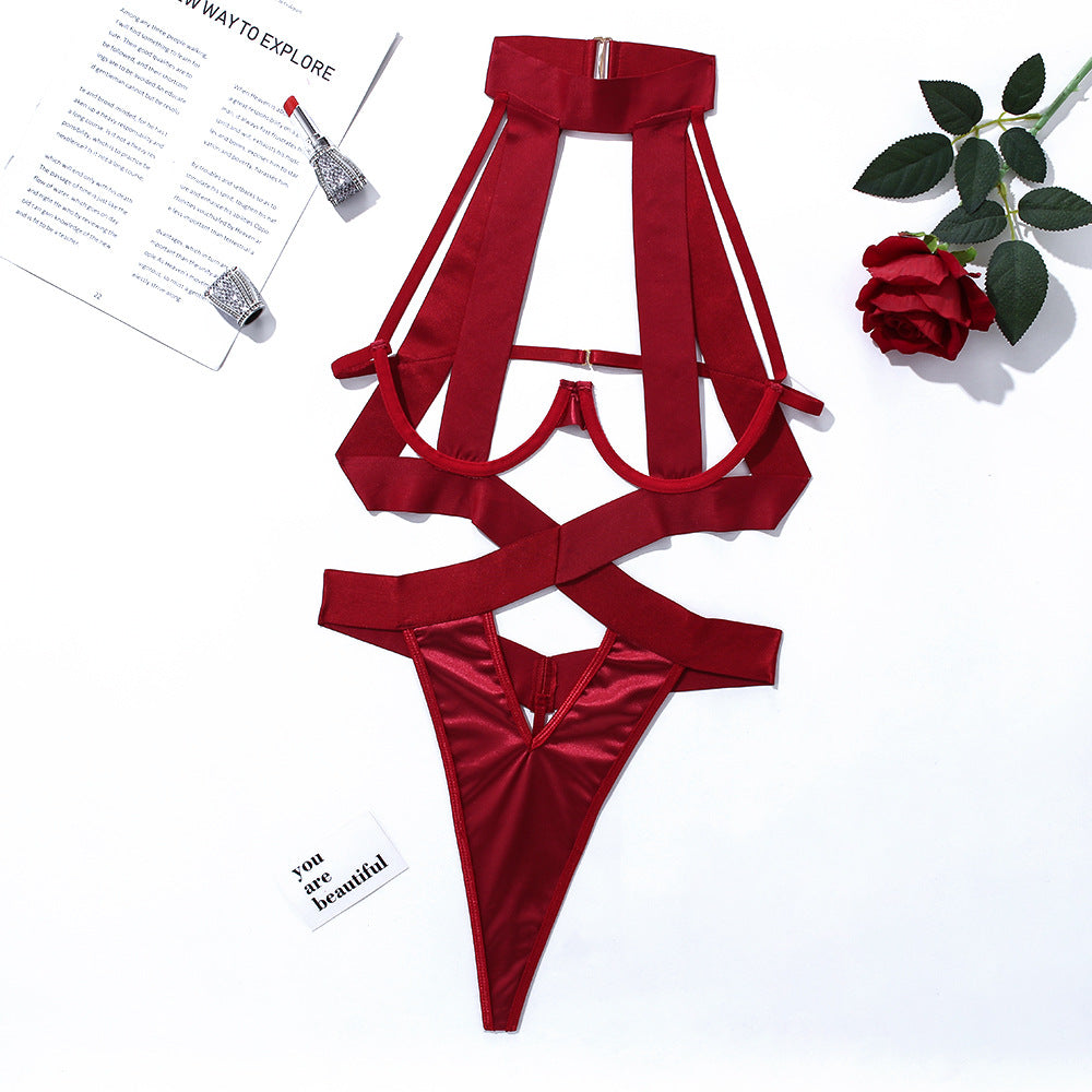 Shelliy Midnight Luxe Crisscross Cage Bodysuit