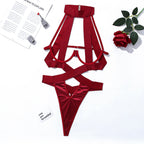 Shelliy Midnight Luxe Crisscross Cage Bodysuit