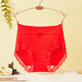 Shelliy Jacquard Cotton Brief Red front on hanger — Cotton-Gusset