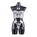 Shelliy Midnight Luxe Embroidered Sheer Bandeau Set