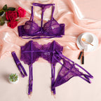 Shelliy Midnight Luxe Lash-Lace Garter 5-Piece Set