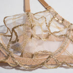 Shelliy French Embroidered Sheer Garter Thong Set