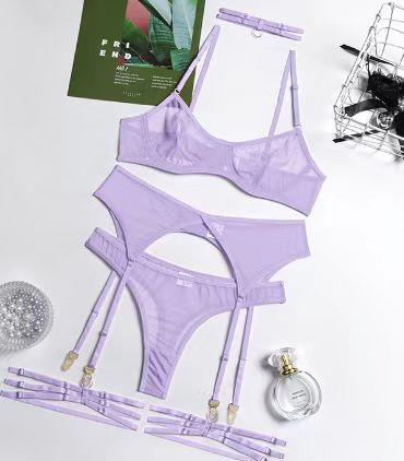 Lavender Minimalist Wired Mesh 4-Piece Set — Shelliy Official