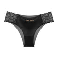 Shelliy Lace-Trim Ice-Silk Brief - Black