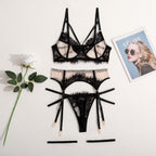 Black & Bare French Sheer Lash-Lace 2-Piece Set — Shelliy Official