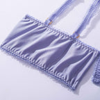 Shelliy Luxe Embroidered Mesh 3-Piece Garter Thong Set