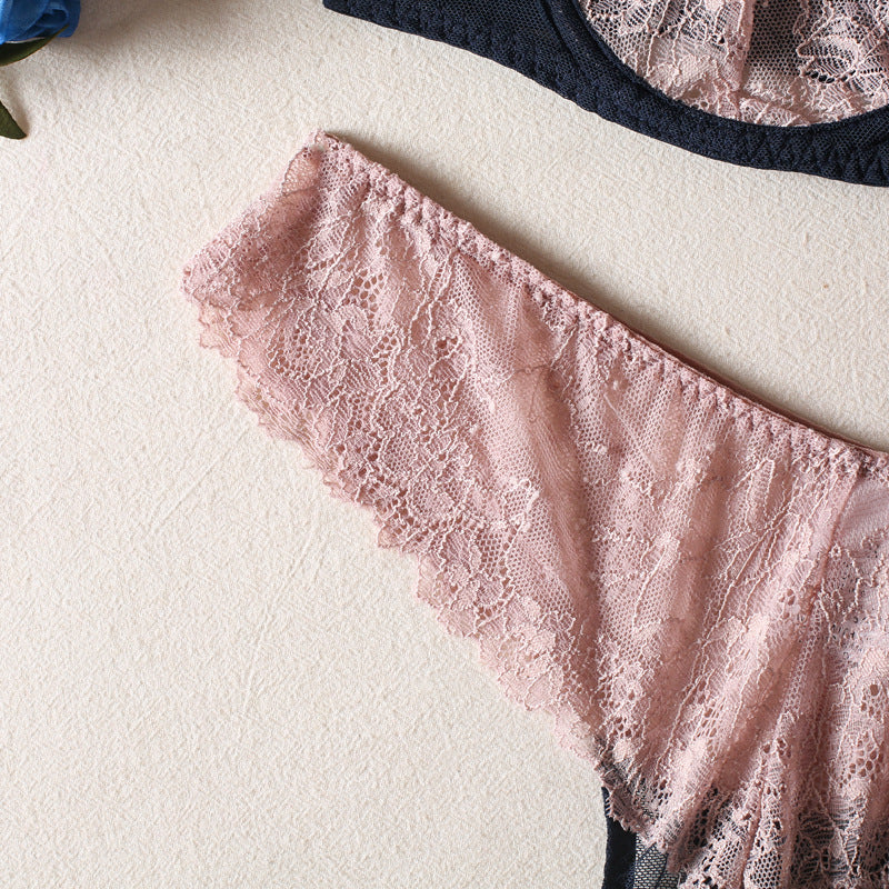 Shelliy Coquette Lace Sheer Balconette 2-Piece Lingerie Set