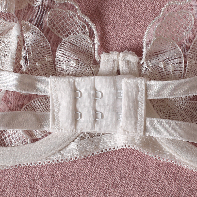 Shelliy Coquette Embroidered Ruffle 3-Piece Garter & Thong Set