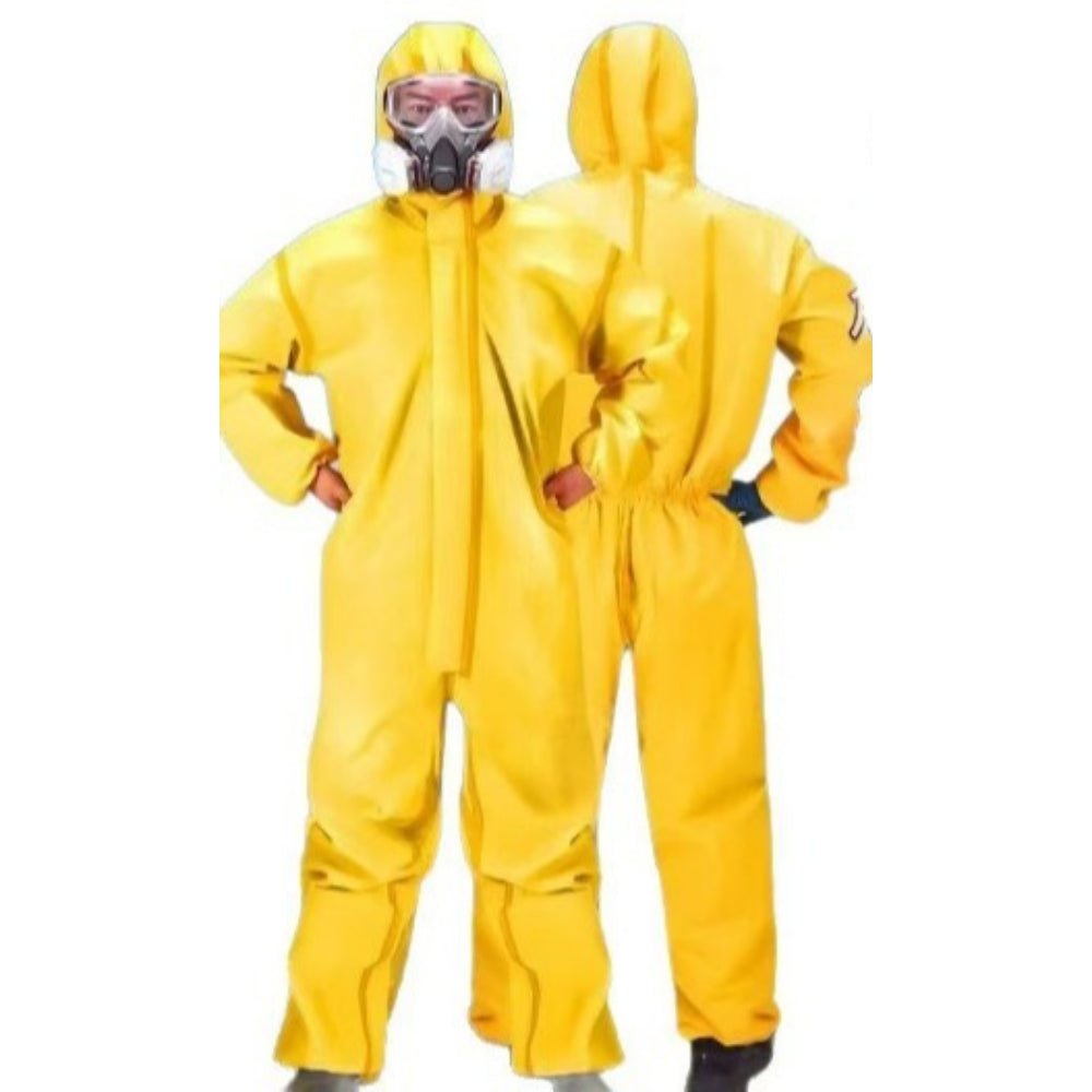 2 Sets Yellow Hazmat Suit, Chemical Protection Coveralls