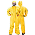 2 Sets Yellow Hazmat Suit, Chemical Protection Coveralls