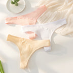 Shelliy Low-Rise Ribbed Cotton Seamless-Waist Thong - View 1