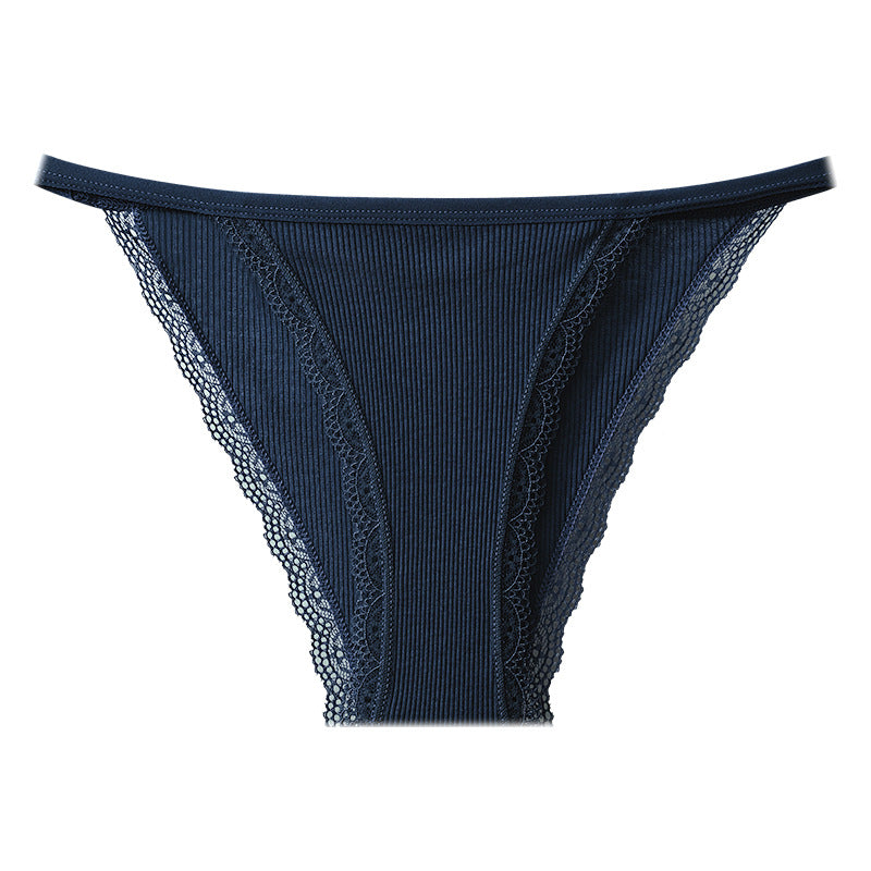 Navy Shelliy String-Side Brief - Front