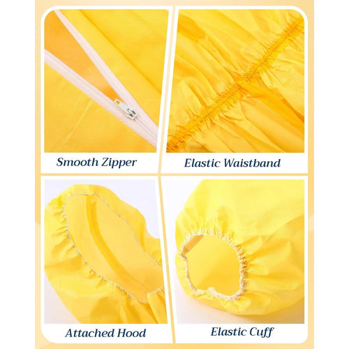 2 Sets Yellow Hazmat Suit, Chemical Protection Coveralls