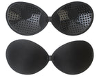 Black adhesive bra, front and adhesive side flat lay — Shelliy Minimalist