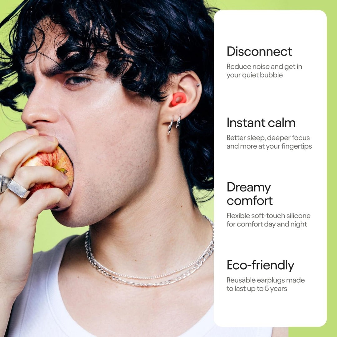 Carsine Ear Plugs ¨C Ultra-Comfy Reusable 24dB (SNR) Noise-Reducing Earplugs for Sleep, Deep Focus, Travel, Noise Sensitivity, Flexible Hearing Protection, Customizable Fit Black
