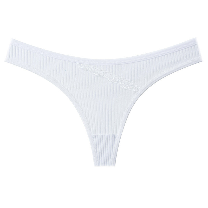 White Shelliy Thong - Front