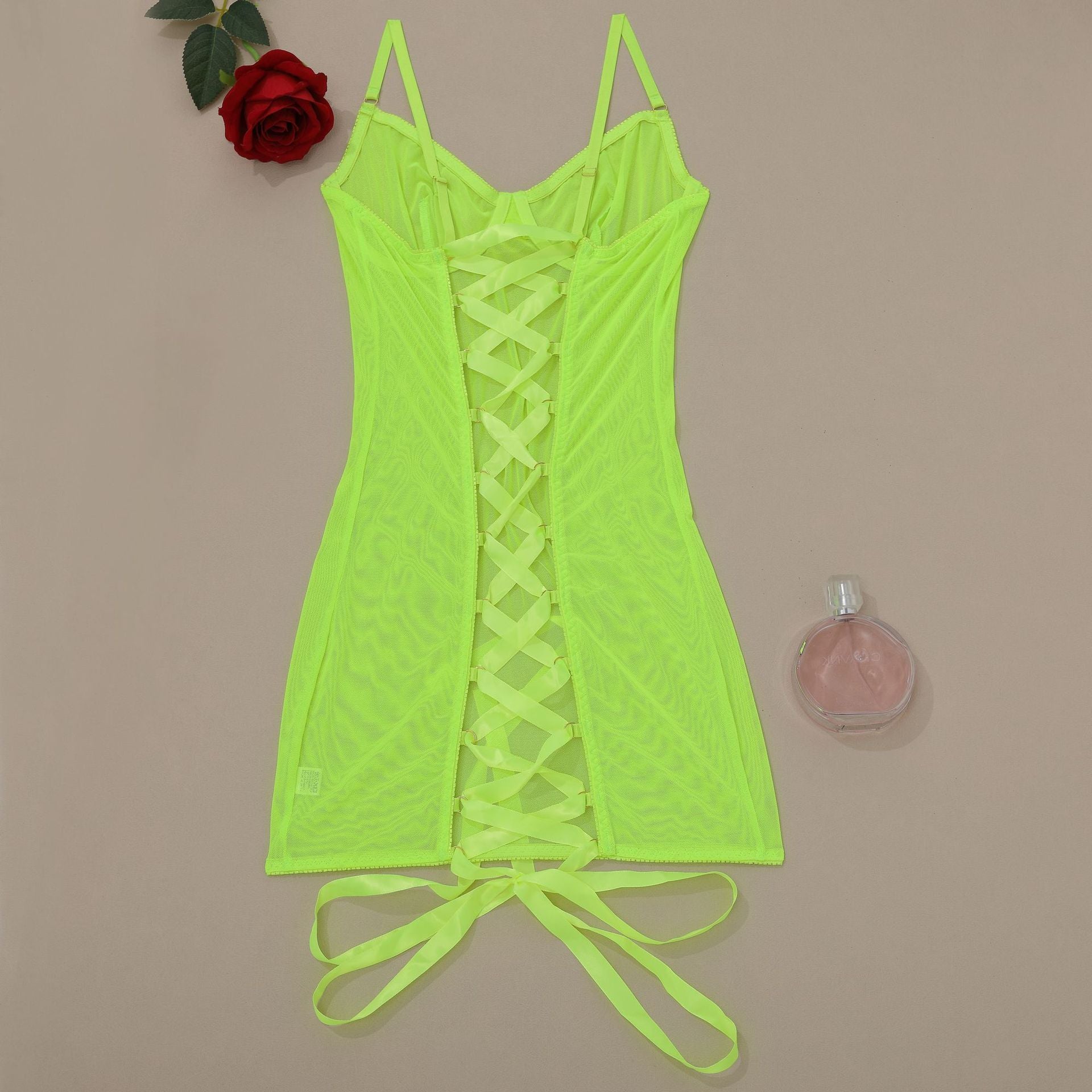 Shelliy Sheer Mesh Bodysuit - Lemon