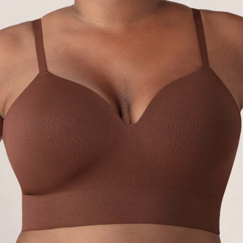 Coffee bandeau bra with detachable straps