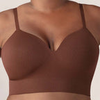 Coffee bandeau bra with detachable straps