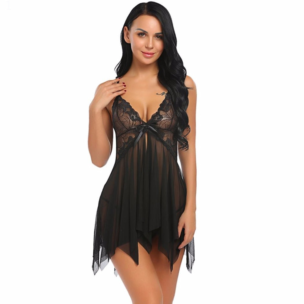 Black lace babydoll